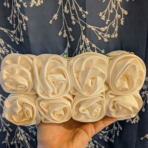 Elegant Cream Rose Clutch